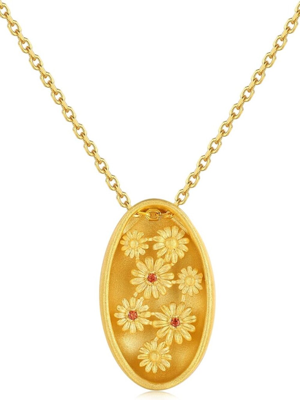 Daisy Necklace Jewelry for Women - 18K Gold-Plated Sterling Silver Daisy Pendant